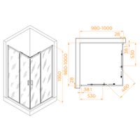 Душевой уголок 100*100*195 RGW PA-39-B Квадрат/Чёрный/Прозрачное/6 мм (Easy) арт-03083900-14 — фото 2, Квадратные душевые уголки