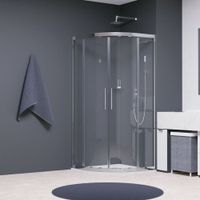 Душевой уголок  80*80*195 RGW HO-51 Полукруг/Хром/Прозрачное/8 мм (Easy) — фото 2, Полукруглые душевые уголки