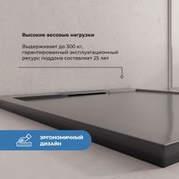 Душевой поддон IN L-9090 графит квадрат 90*90 — фото 4, Душевые поддоны из искусственного камня