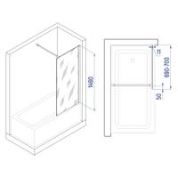 Товар: Шторка на ванну INRAIN MC-050 / 70х150 / Хром / Прозрачное / 6 мм - фото 3 Шторка на ванну INRAIN MC-050 / 70х150 / Хром / Прозрачное / 6 мм — фото 3, Неподвижные шторки для ванной