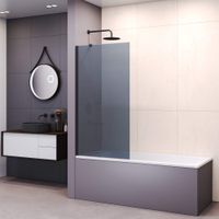 Шторка на ванну 70*150 RGW SC-150-B Чёрный/Тонированное(серое)/6 мм (Easy) — фото 1, Неподвижные шторки для ванной