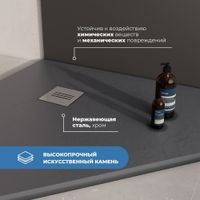 Душевой поддон IN T-100100 графит Трапеция 100*100 — фото 2, Душевые поддоны из искусственного камня
