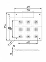 Верхний душ RGW SP-74 Квадрат/Хром 60*60/С водопадом — фото 2, Верхние души