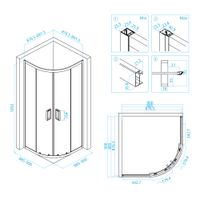 Душевой уголок  90*90*185 RGW CL-54 Полукруг/Хром/Прозрачное/5 мм — фото 6, Полукруглые душевые уголки