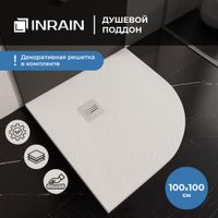 Душевой поддон IN R-100100 Белый Полукруг 100*100 — фото 1, Душевые поддоны из искусственного камня