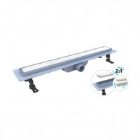 Душевой лоток Drain Leo-11-80 прямой 800 хром Ø 40 мм на ножках, с переходником 40/50 — фото 1, Душевые лотки