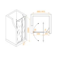 Товар: Душевая дверь 90*200 RGW HO-014-B Чёрный/Матовое/8 мм (EasyClean) - фото 2 Душевая дверь 90*200 RGW HO-014-B Чёрный/Матовое/8 мм (EasyClean) — фото 2, Душевые двери в нишу