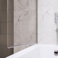 Шторка на ванну INRAIN MC-009 /  80х150 / Хром / Прозрачное / 6 мм — фото 4, Шторки для ванной распашные