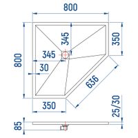 Душевой поддон IN T-8080 Белый Трапеция 80*80 — фото 5, Душевые поддоны из искусственного камня