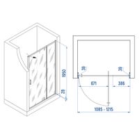Товар: Душевая дверь INRAIN VIN-008 / 110-120х195 / Хром / Прозрачное / 6 мм - фото 5 Душевая дверь INRAIN VIN-008 / 110-120х195 / Хром / Прозрачное / 6 мм — фото 5, Распашные душевые двери