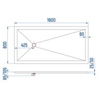 Душевой поддон IN-80160 графит Прямоугольный 80*160 — фото 6, Душевые поддоны из искусственного камня