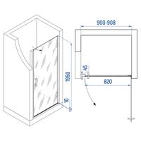 Душевая дверь INRAIN MIT-011 / 90х195 / Чёрный / Прозрачное / 8 мм Душевая дверь INRAIN MIT-011 / 90х195 / Чёрный / Прозрачное / 8 мм