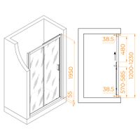 Душевая дверь 120*195 RGW PA-016 Хром/Прозрачное/6 мм — фото 3, Раздвижные душевые двери