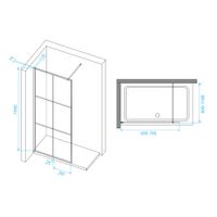 Душевая перегородка  70*195 RGW WA-111 B Чёрный/Прозрачное(Принт)/8 мм (Easy) арт-411011107-84 — фото 3, Душевые перегородки
