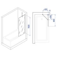 Товар: Шторка на ванну INRAIN MC-150 / 60х150 / Чёрный / Прозрачное / 6 мм (Держатель) - фото 3 Шторка на ванну INRAIN MC-150 / 60х150 / Чёрный / Прозрачное / 6 мм (Держатель) — фото 3, Диспенсеры бумажных полотенец