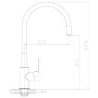Z35 Смеситель для кухни, гиб.цвет.излив 216мм, р/ОД, хром/красный, ROS, Z35-35U-Red — фото 2, Смесители для кухни