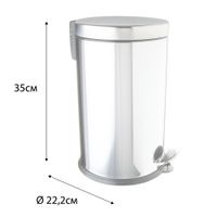 Ведро с крышкой 8 л FIXSEN хром (FX-34024A) FX-34024А — фото 4, Мусорные ведра