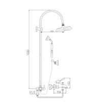 Смеситель Labe для ванной с душевым комплектом, золотой, арт-L554.5/3Z — фото 2, Смеситель для ванны