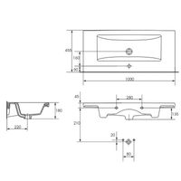 Умывальник мебельный COMO 100см / CERSANIT арт-R-UM-COM100/1 — фото 4, Раковины встраиваемые сверху