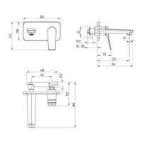 Bronx Смеситель для раковины, монолит.излив172мм встр.дон.клап.Click/Clac,р/ОД, графит, LM, арт-LM3726GM — фото 3, Смесители для раковины