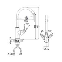 Смеситель для кухни D&K Rhein , черный арт-DA1372425 — фото 1, Смесители для кухни