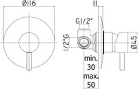 Смеситель для душа Paffoni Light (с внутренней частью) арт-LIG010CR — фото 2, Встраиваемые смесители для душа