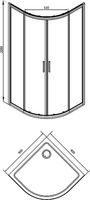 Душевой уголок Aquanet Practic AE10-Q-90x90U-CP 900x900, прозрачное, матовое стекло — фото 14, Душевые уголки