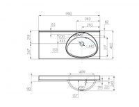 Раковина ОТЕЛЬ 3/1000, правая с навесами и диспенсором арт-1A70083NOT01R — фото 3, Раковины подвесные
