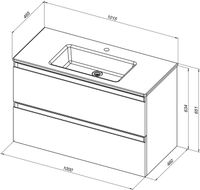Тумба под раковину Allen Brau Eclipse 100 1.E1003.BGM 2.0 синий матовый 1.E1003.BGM 2.0 — фото 8, Тумбы под раковину