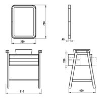 TRUVA Нижний модуль 80 см TR0080.01ANM + раковина АНТРАЦИТ UL040-00AM00E-00 арт-TR0080.01.ANM + UL040-00AM00E-00 — фото 2, Тумбы с раковиной