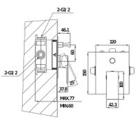 CREAVIT Смеситель скрытого монтажа 2 режима арт-DSU2002 — фото 2, Смесители для раковины