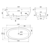 Ванна CAPRICE 160 см из литьевого мрамора NOVA GEL / Aqua de Marco 1160WCAPR_GEL — фото 13, Ванны