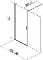 Товар: Душевая дверь Aquanet Cinetic 180, прозрачное стекло арт-AE12-N-90H190U-CT + AE12-F-90H190U-CT - фото 4 Душевая дверь Aquanet Cinetic 180, прозрачное стекло арт-AE12-N-90H190U-CT + AE12-F-90H190U-CT — фото 4, Распашные душевые двери