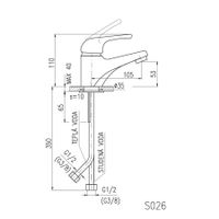 Смеситель Sazava для раковины,высота 115мм, арт-SA326.5 — фото 4, Смесители для раковины