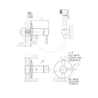Смеситель Seina для биде для биде с душевой лейкой с нажимным механизмом пласт., арт-SE947/1Z — фото 2, Смесители для биде