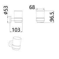 Trento Стакан для зубных щеток, латунь/матовое стекло, хром арт-AQM7212CR — фото 2, Стаканы для зубных щеток