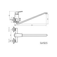 Смеситель Colorado для ванной с подвижным изливом 370мм и керамическим переключателем, арт-CO152.5 — фото 2, Смеситель для ванны