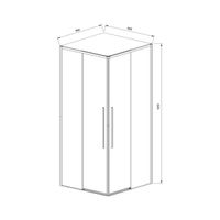 Душевой уголок Slim-N VSS-4SN8010CLBN, 1000*800, брашированный никель, стекло прозрачное VSS-4SN900CLBN — фото 4, Квадратные душевые уголки