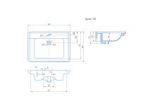 Раковина KIROVIT Дуглас 750 мебельная белый (Вн Крв65) 4630055550418 — фото 2, Раковины встраиваемые сверху