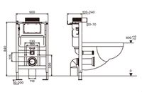 Инсталляция для подвесного унитаза IBERICA BLANCA SILENCIO PNEUMATICO CORTO с пневматическим управлением арт-IB.800APC — фото 4, Инсталляции для унитазов