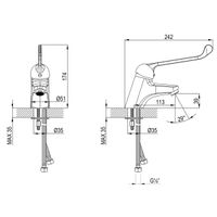 Project Смеситель для раковины, монолит.излив 38мм локтевой, р/ОД, хром, LM, арт-LM4606C — фото 2, Смесители для раковины