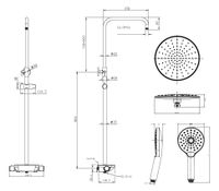 CREAVIT Душевая стойка с термостатом арт-SH510 — фото 2, Душевые стойки
