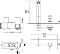 Товар: Смеситель для раковины Paffoni Rock RO104ST (с внутренней частью) - фото 2 Смеситель для раковины Paffoni Rock RO104ST (с внутренней частью) — фото 2, Смесители для раковины