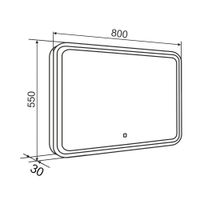 Зеркало с LED-подсветкой BALATON (80*55) /AQUA DE MARCO Bal80/55 — фото 11, Зеркала в ванную комнату