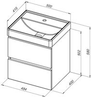 Тумба под раковину Aquanet Вега 2.0 50 бежевый арт-00337940 — фото 12, Тумбы под раковину