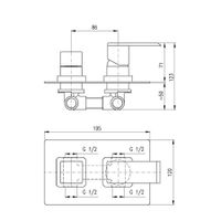 Смеситель Loira для душа скрытого монтажа, LR586KZ — фото 2, Смеситель для душа