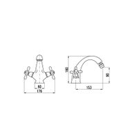 MK143.5KCMAT MORAVA RETRO - смеситель для биде, ЦВЕТ ЧЕРНЫЙ МАТОВЫЙ — фото 1, Смесители для биде