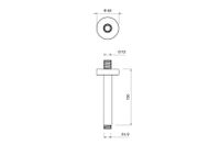 держатель верхнего душа потолочный 150 мм, шлиф. золото арт-AQ2171BG — фото 4, Кронштейны для верхнего душа