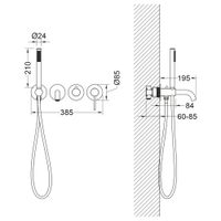 Смеситель встроенный для ванны с душем Timo Saona розовое золото арт-2314/19YSM — фото 2, Встраиваемые смесители для душа