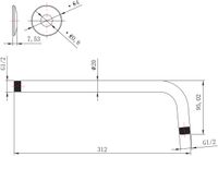 Держатель для лейки, настенный 300 мм., блистер, хром. LEMARK арт-LM8029C — фото 2, Держатели для душа
